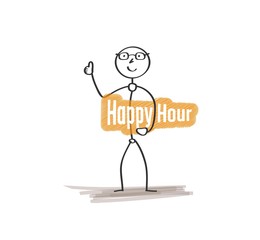 man with happy hour
