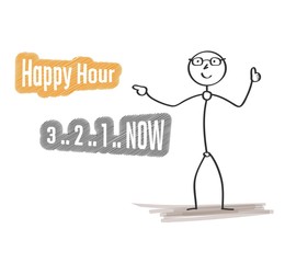 man with happy hour