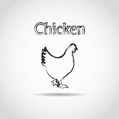 Fototapeta na wymiar chicken painted brush logo