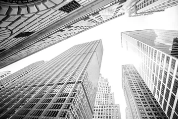 Fototapete Stadtgebäude Blick auf Wolkenkratzer in Manhattan, New York City, USA