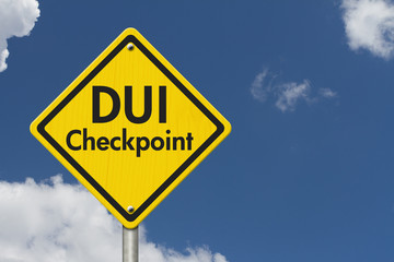 Yellow Warning DUI Checkpoint Highway Road Sign
