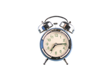 The Old Alarm clock on white background