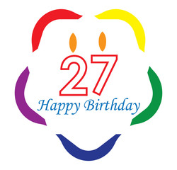 Obraz premium 27 happy birthday