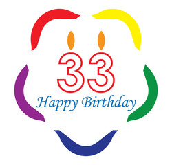 Obraz premium 33 happy birthday