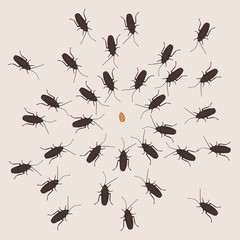 A creative illustration of hunting cockroaches