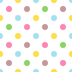 Seamless colorful polka pattern for easter eggs