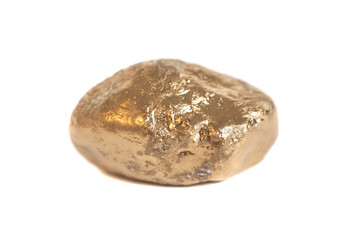 Golden nugget isolated on white background