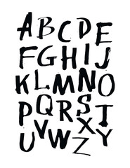 Alphabet letters. Hand drawn illustration by inc.
