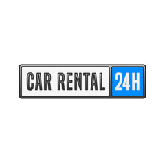 Vector car rentals label. Automotive design element