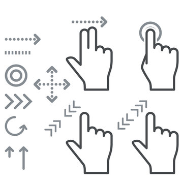 Touch Screen Gesture Hand Signs Icons