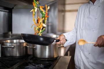 Chef making a stir fry