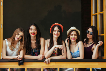 five beautiful young girls