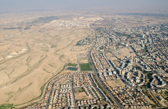 Bird view to Beer-Sheva city - capital of the Negev. Israel