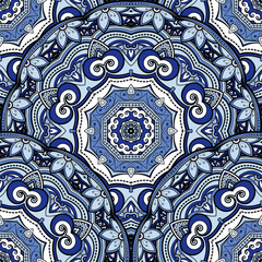 Vector Seamless Colored Ornate Pattern