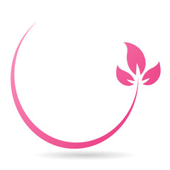 Fototapeta na wymiar florales Icon in Pink - Logo 