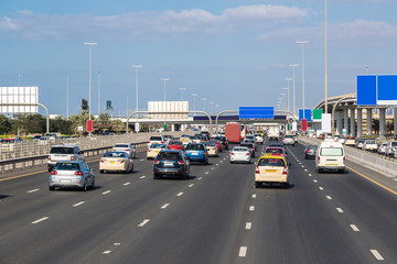Fototapeta na wymiar Modern highway in Dubai