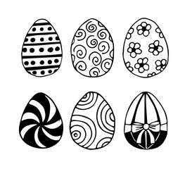 Hand-drawn Easter eggs