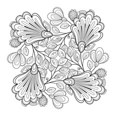 Vector Monochrome Floral Background