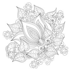 Obraz premium Vector Monochrome Floral Background