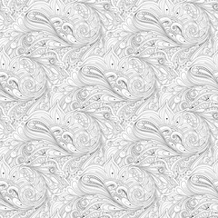 Vector Seamless Monochrome Floral Pattern