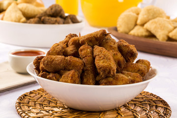 Brazilian snack. Chicken skewer