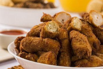 Brazilian snack. Chicken skewer
