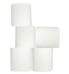 rolls of toilet paper isolated on white