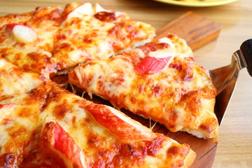 Pizza seafood and cheese