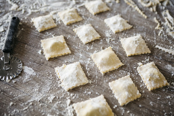 Ravioli gluten-free, top view