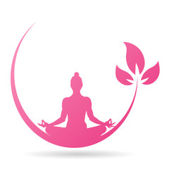Yoga-Icon - Meditation (in Pink)
