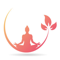 Yoga-Icon - Meditation (in tropischen Farben) - 104752567