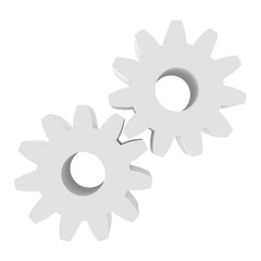 Icon gears isolated on a white background. 3d rendering close-up