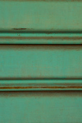 Close up of old and dirty corrugated of mint metal sheet slide d