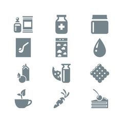  gray icon set gastronomy