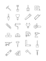 Vector black construction icons set