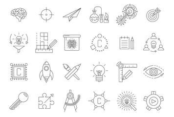 Vector black engineering icons set