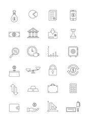 Vector black finance icons set