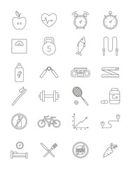 Vector black fitness icons set