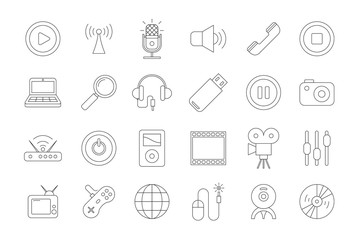 Vector black house electronic icons set