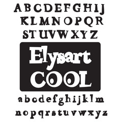 Elysart Cool font. Vector alphabet set