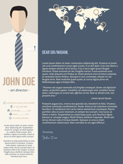 Modern cover letter template with business man