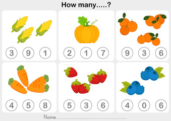 Counting object for kids - Education workshee