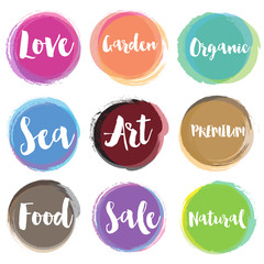 Water colour style of retro label templates