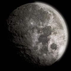 3d generic moon with craters