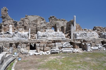 Fototapeta na wymiar Roman theatre in Side