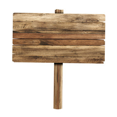 Wooden sign isolated on white. Wood old planks sign