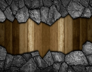 stone wall with hole for background