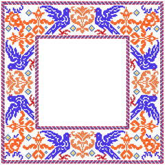 Floral blue birds photo frame