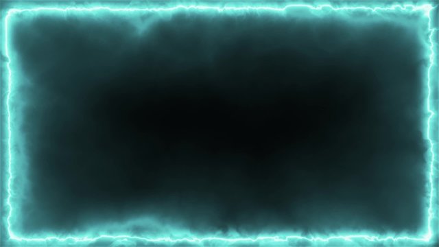 Animated loopable square frame of pale blue fractal beams