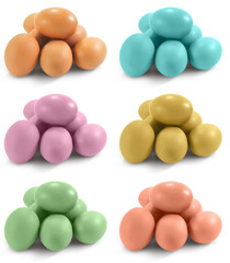 group of pastel egg color set
